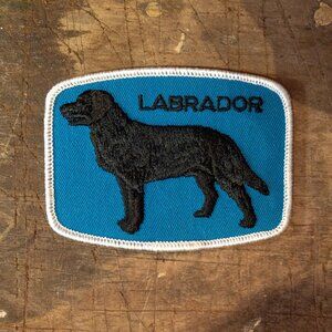 Vintage Black Labrador Retriever Patch 3" x 4", Duck Dog